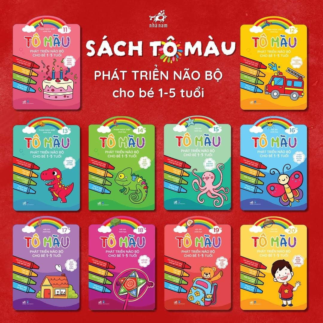 SÁCH TÔ MÀU PHÁT TRIỂN NÃO BỘ: VỪA TÔ MÀU, VỪA HỌC QUA MỖI TRANG SÁCH