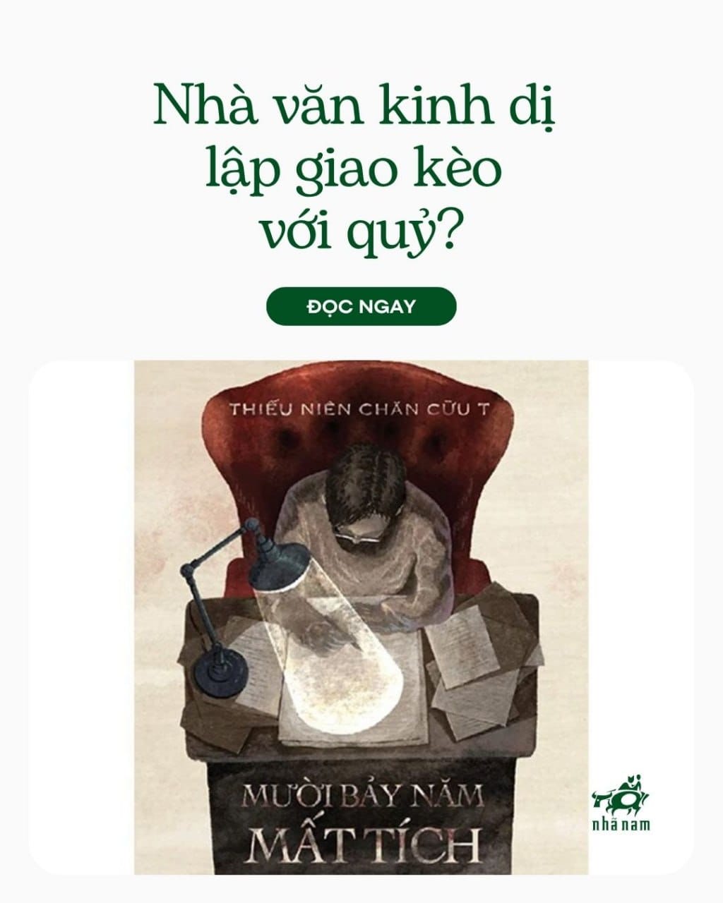 NHÀ VĂN KINH DỊ LẬP GIAO KÈO VỚI QUỶ?