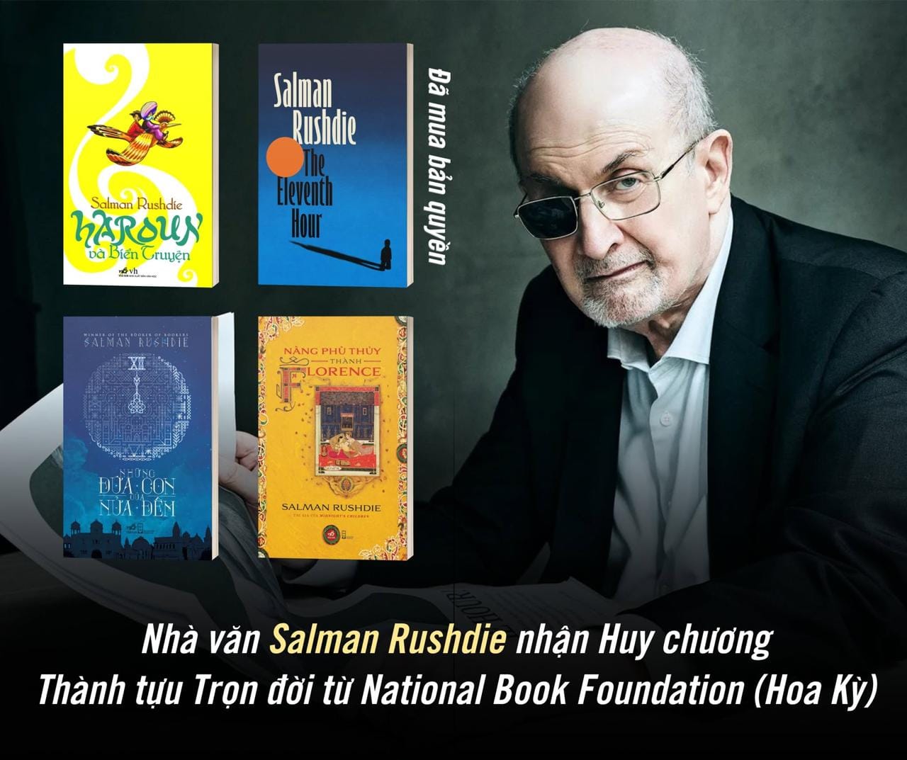 Salman Rushdie nhận Huy chương Thành tựu Trọn đời