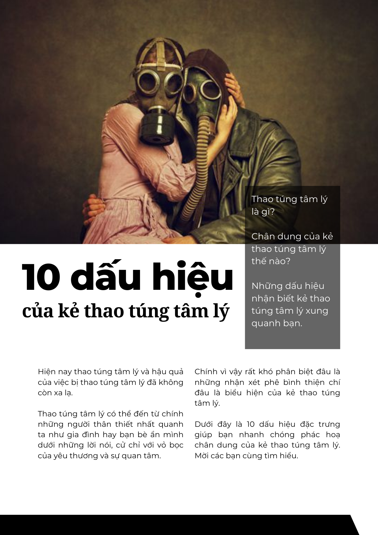 DẤU HIỆU NHẬN BIẾT NGƯỜI BỊ THAO TÚNG TÂM LÝ TRONG MỐI QUAN HỆ TÌNH YÊU