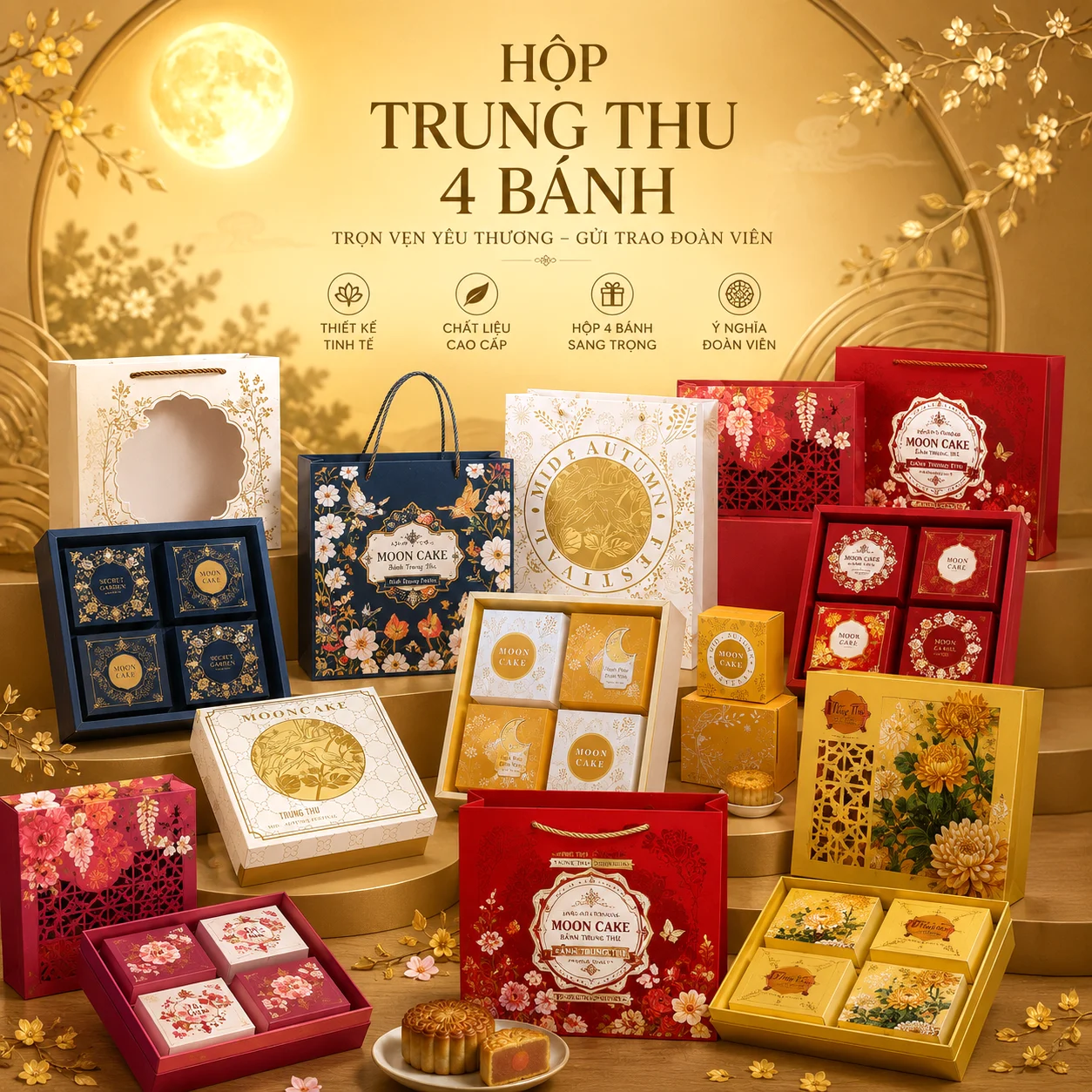 Hộp trung thu 4 bánh