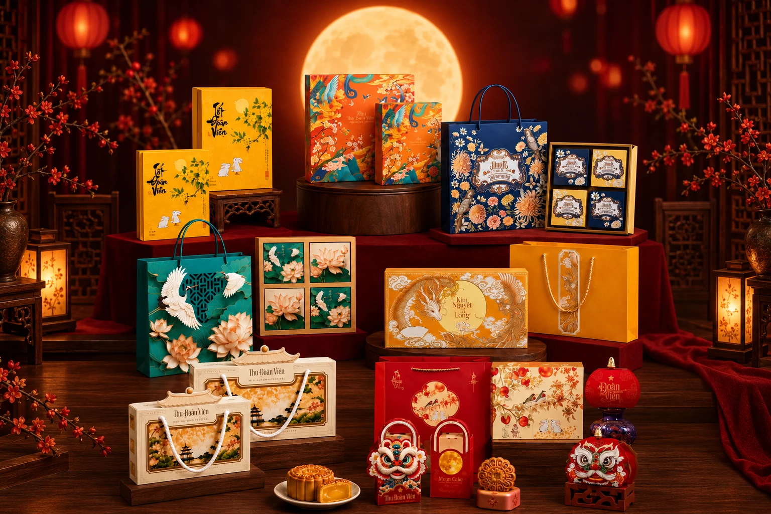 Hộp bánh Trung Thu dùng để đóng gói và làm quà tặng