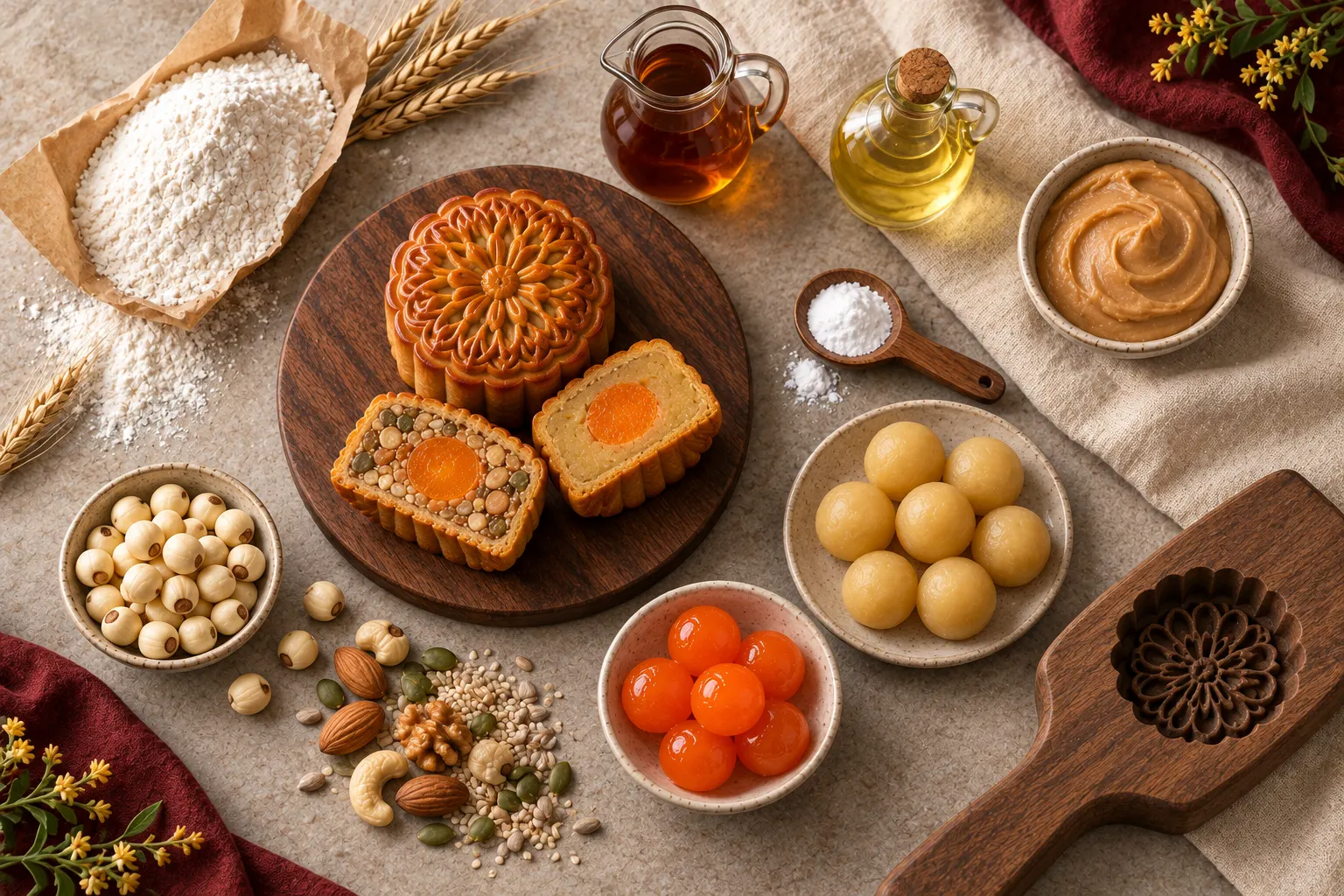 Nguyên liệu làm bánh Trung Thu nướng
