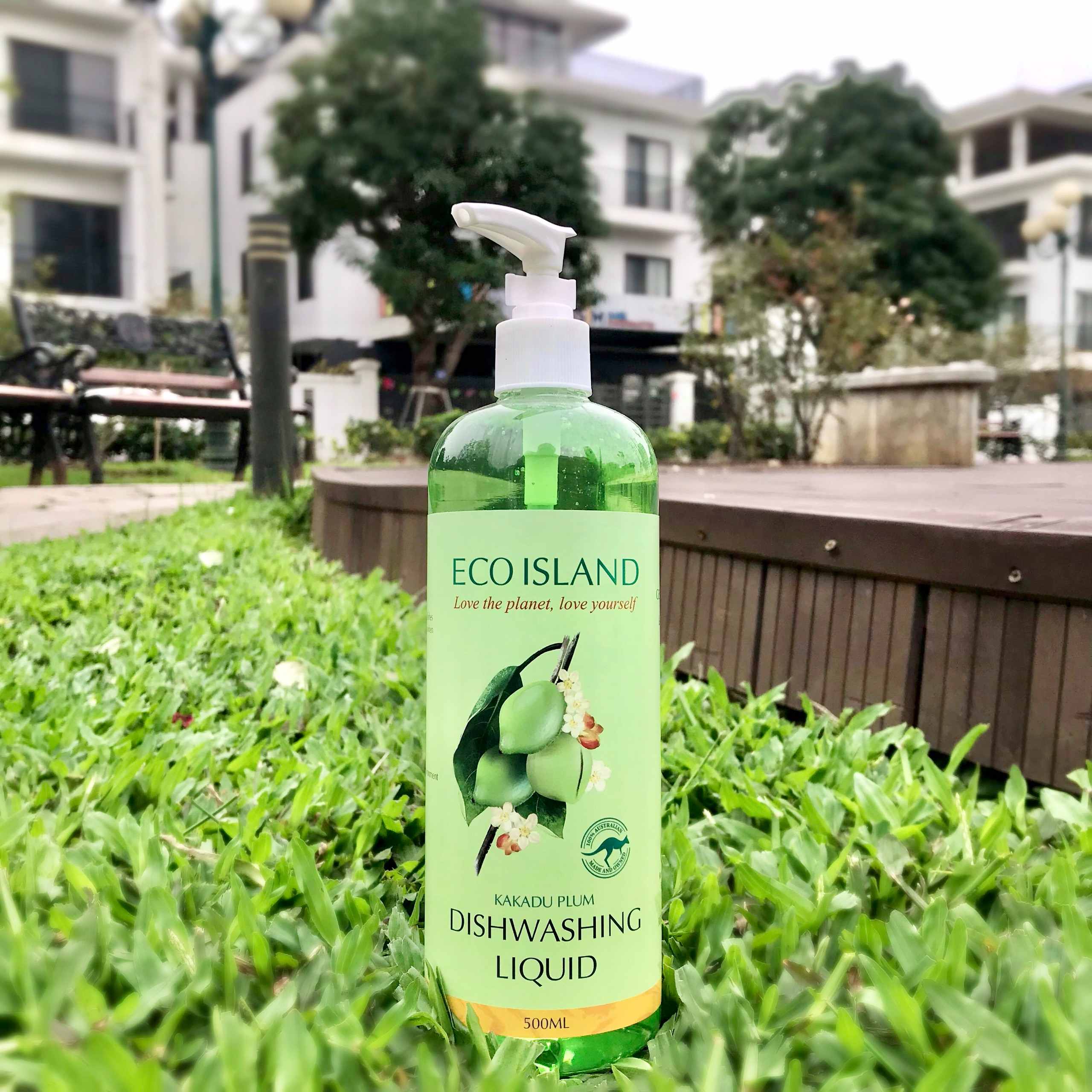 Nước rửa bát đậm đặc Eco Island nhập khẩu ÚC, hương Kakadu Plum, Mềm mại, sạch bay dầu mỡ và bảo vệ môi trường, Dung tích 500ml