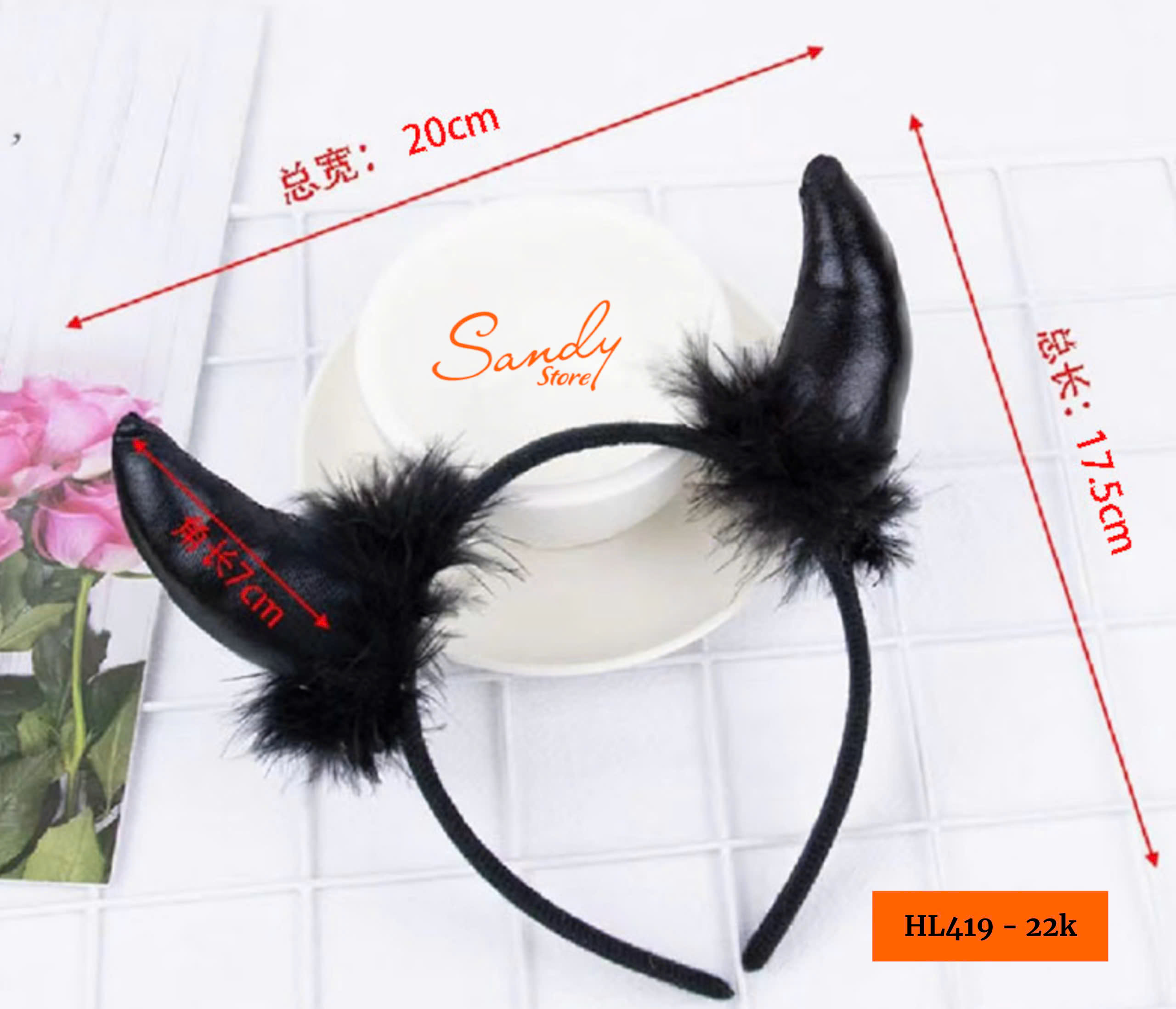 HL419 - Cài Sừng Lông Đen