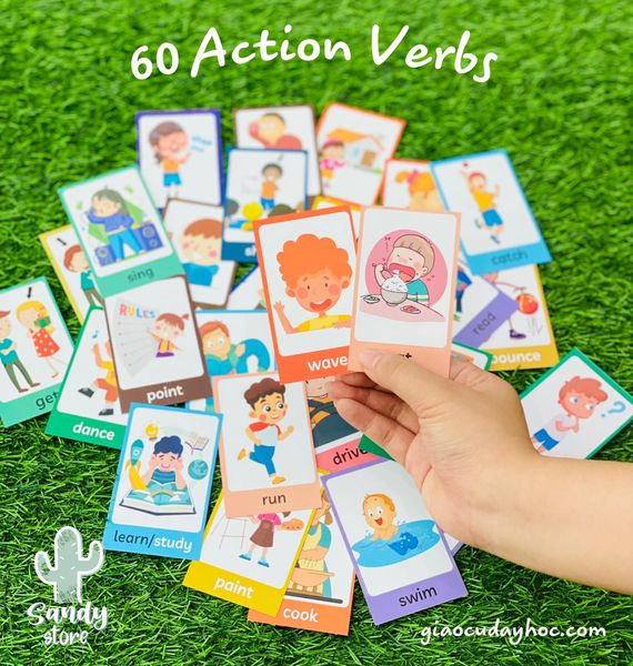 Bộ Thẻ 60 Động Từ - Action Verbs