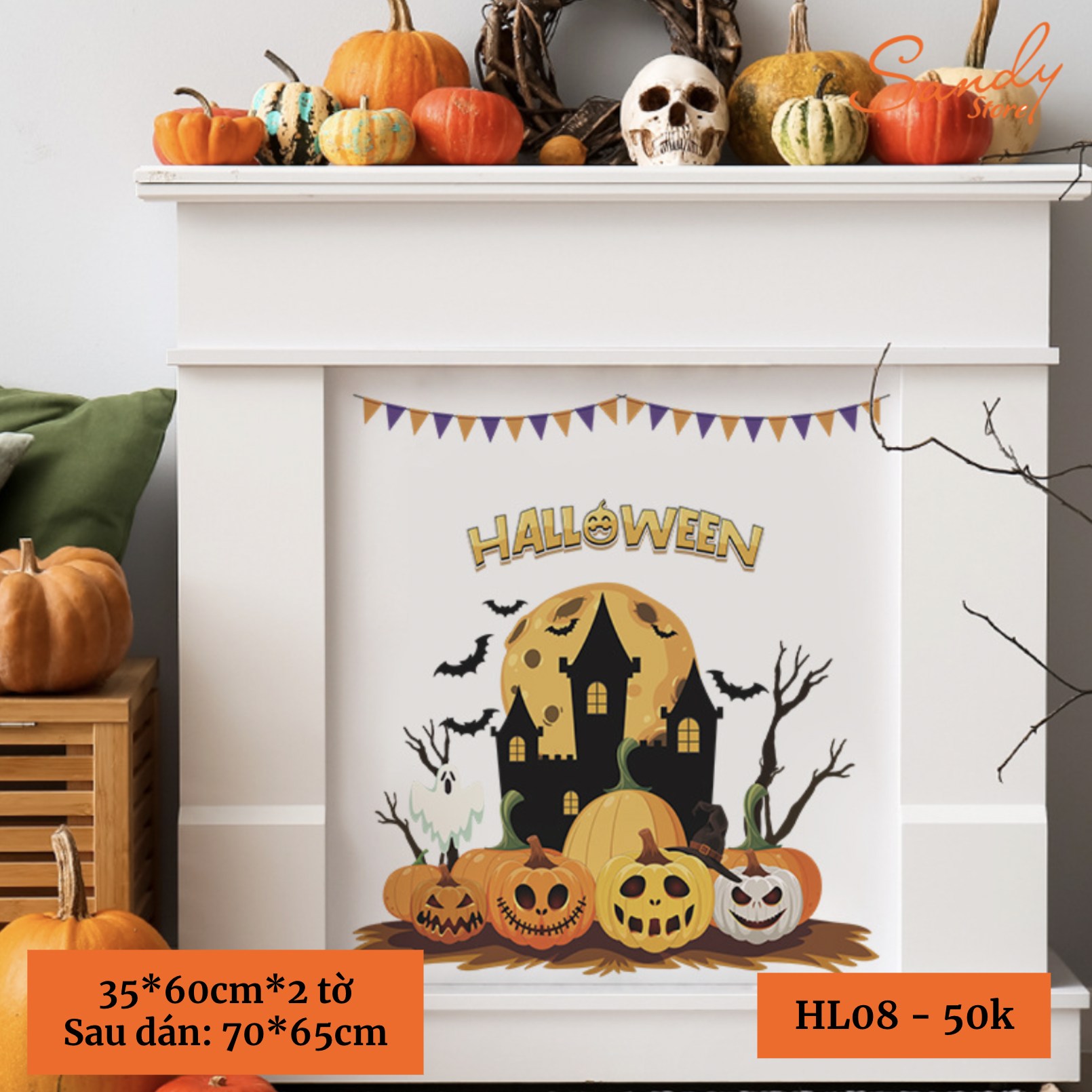 HL08 - Decal Cuộn Lò Sưởi (087)