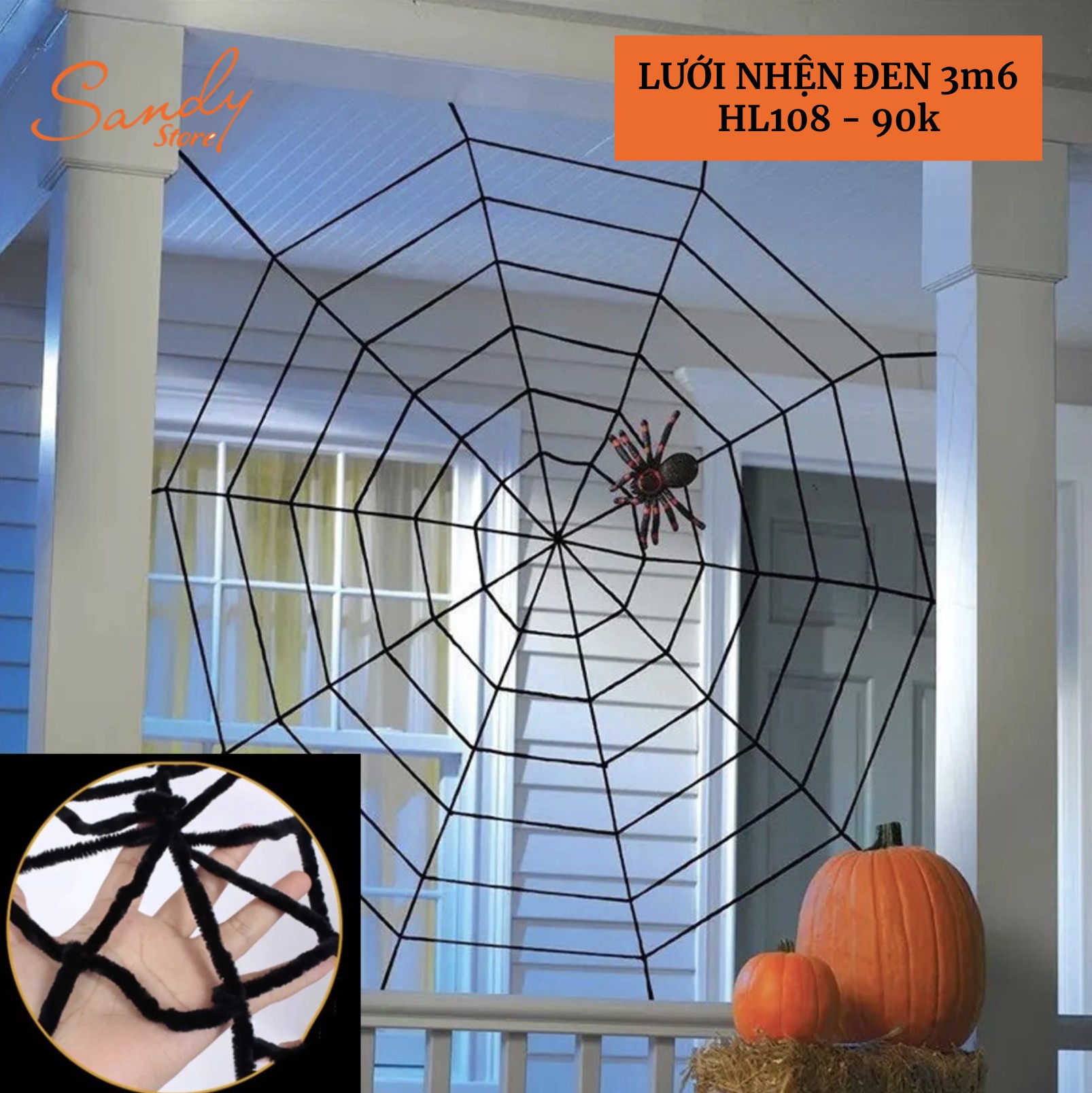 HL108 - Lưới Nhện Đen 3m6