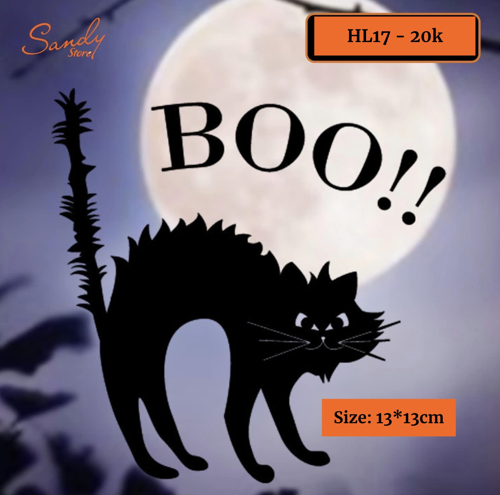 HL17 - Decal Mèo Đen (13*13cm)