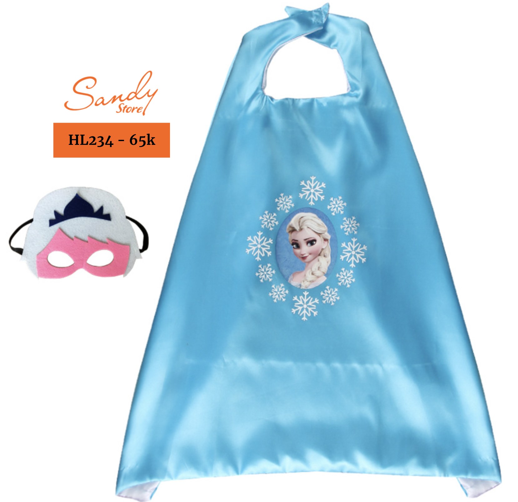 HL234 - Choàng Elsa Xanh + Mặt Nạ