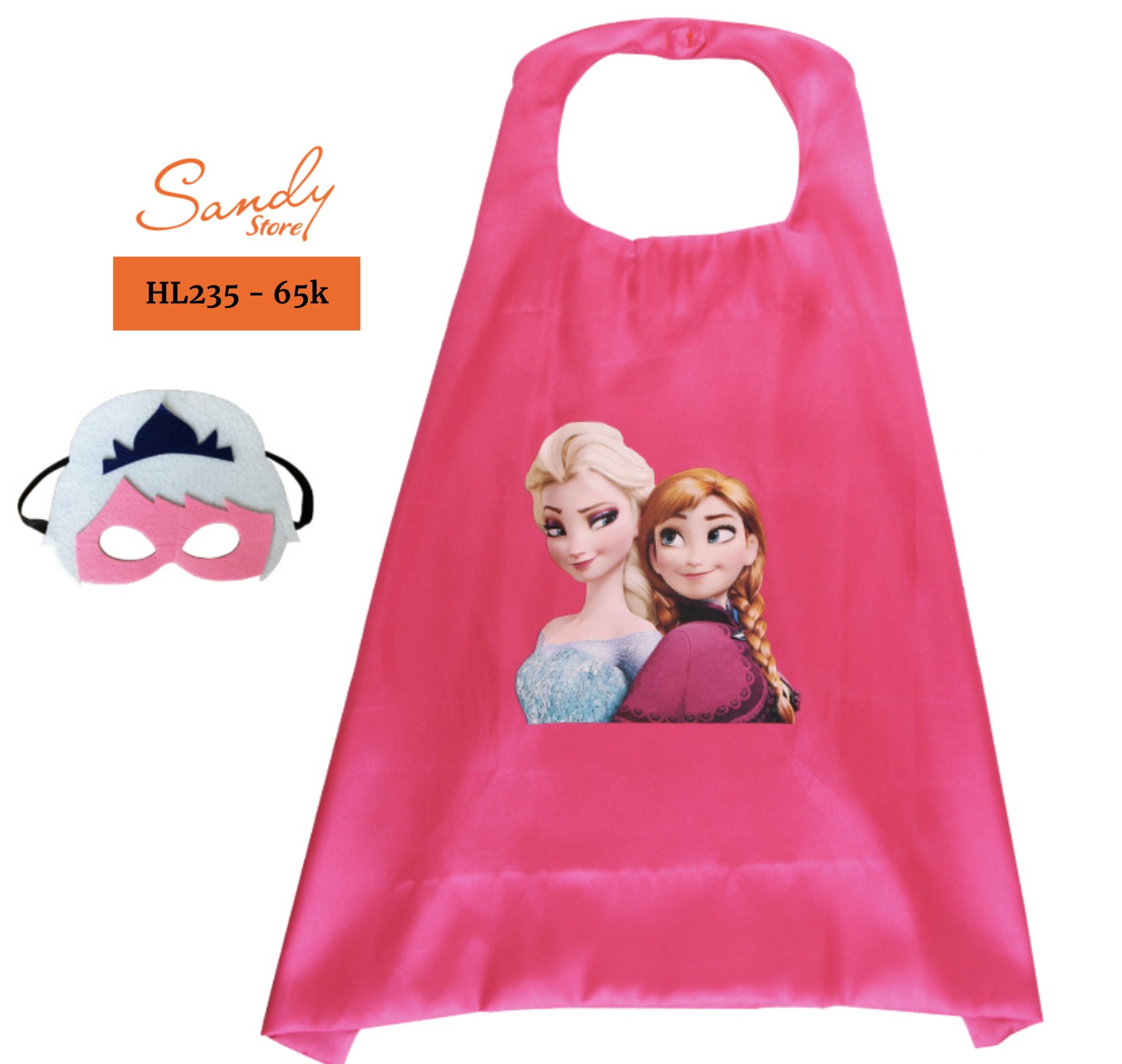 HL235 - Choàng Elsa Hồng + Mặt Nạ