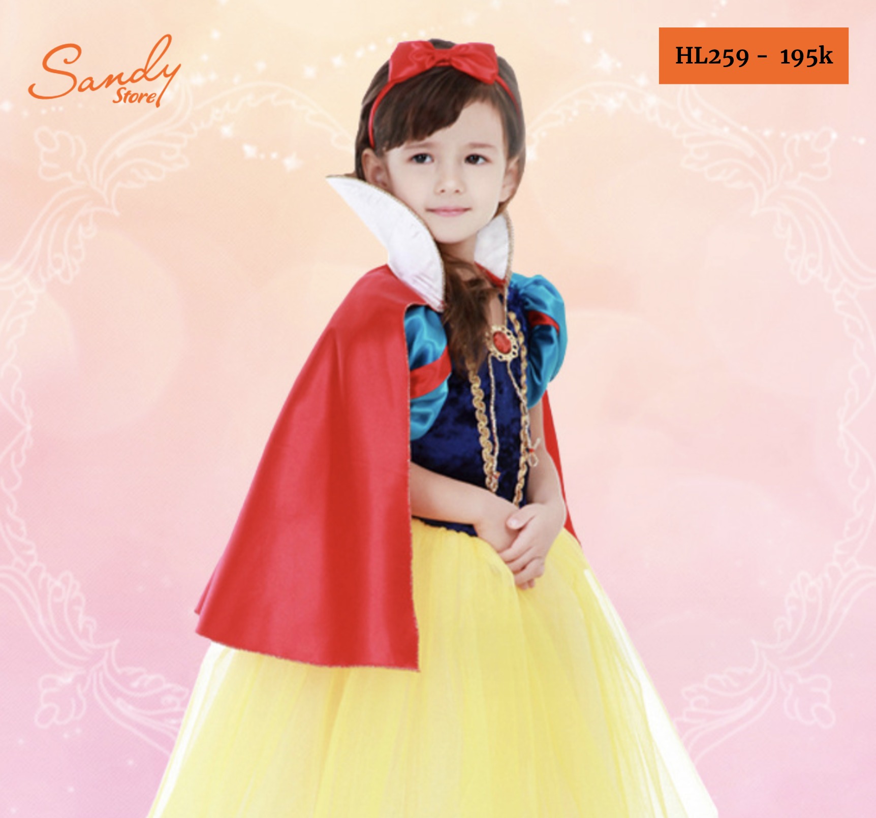 HL259 - Đầm Bạch Tuyết Choàng Dài