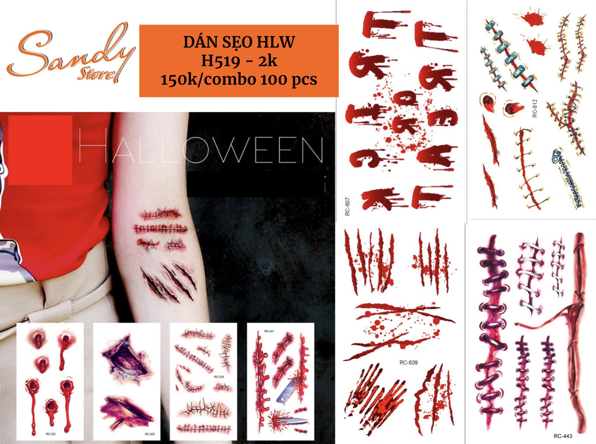 HL519 - Dán Sẹo Halloween