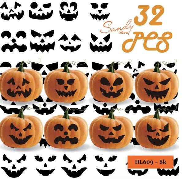 HL609 - Sticker Trang Trí Bí Ngô (Đen)