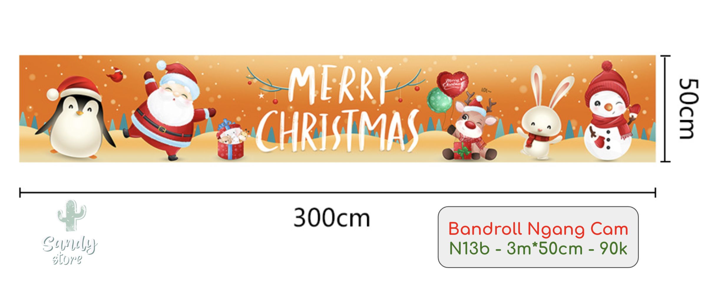 N13b - Bandroll Ngang Cam (3m*50cm)