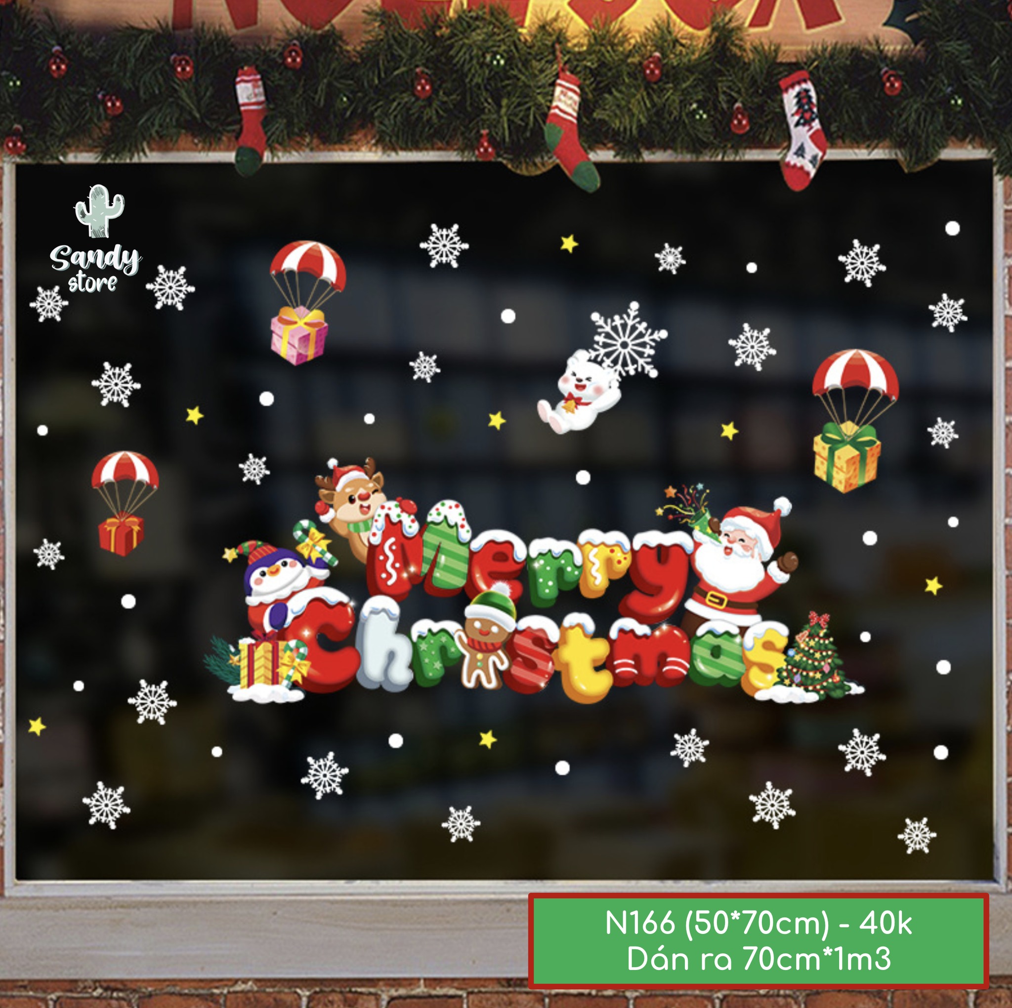 N166 - Decal Chữ Merry Christmas