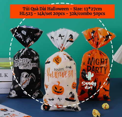 HL523 - Túi Quà Dài Halloween (set 20c)