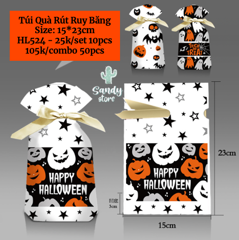 HL 524 - Túi Qùa Rút Ruy Băng Halloween (set 10c)