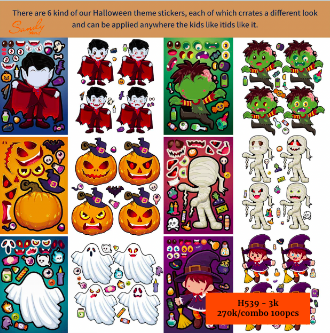 HL539 - Sticker Nhân Vật Halloween - size A5