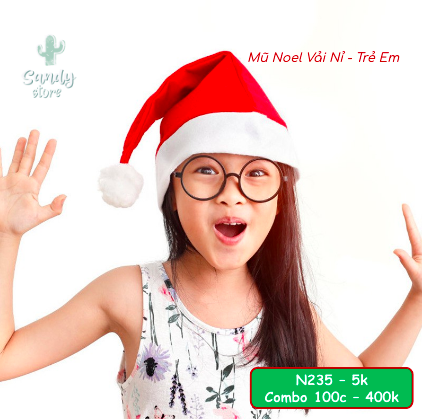 N235 - Mũ Noel Vải Nỉ - Trẻ Em