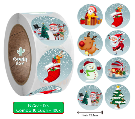 N250 - Sticker Cuộn Noel
