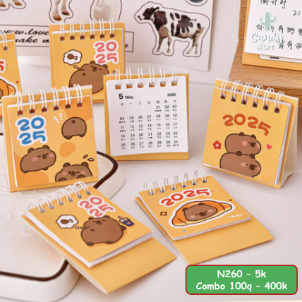 N260 - Lịch Bỏ Túi Capybara 2025