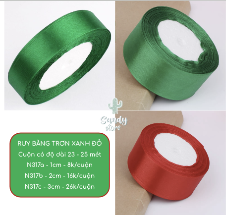N317b - Ruy Băng XANH 2cm (cuộn 23m)