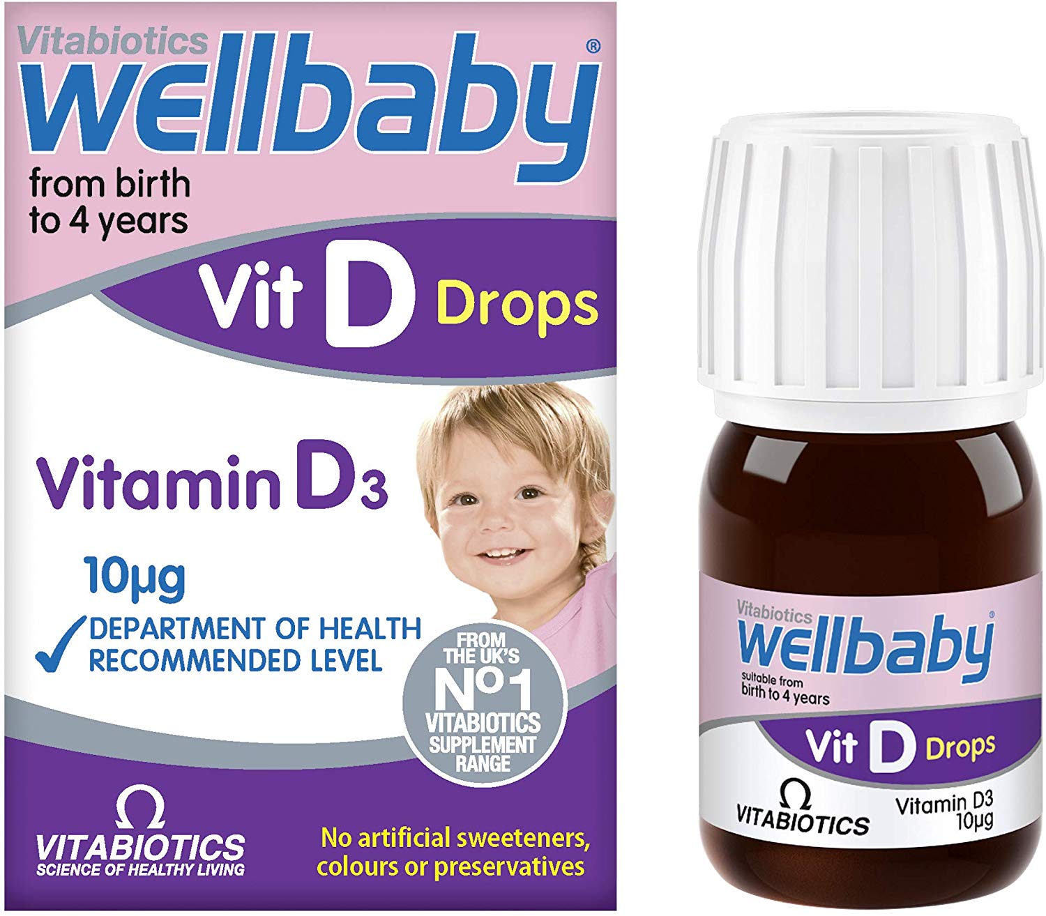 Vitamin D3 Wellbaby Vit D cho trẻ sơ sinh đến 4 tuổi lọ 30ml Thủy Lâm UK