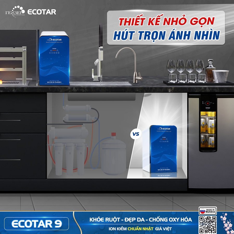 Máy lọc nước ion kiềm giàu hydro Geyser Ecotar 9 - Giải pháp tối ưu cho nước sạch và lành mạnh