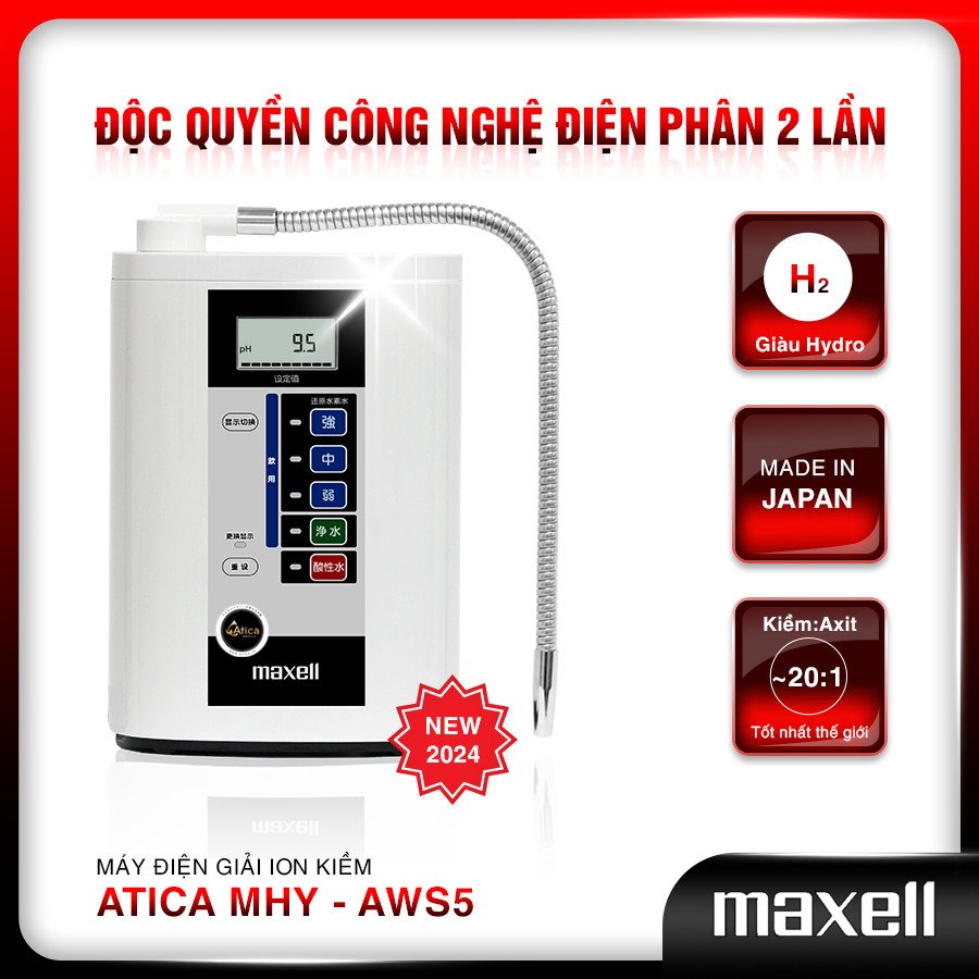 Máy Lọc Nước Ion Kiềm Giàu Hydro Atica Maxell MHY-AWS5 – Phiên Bản Quốc Tế
