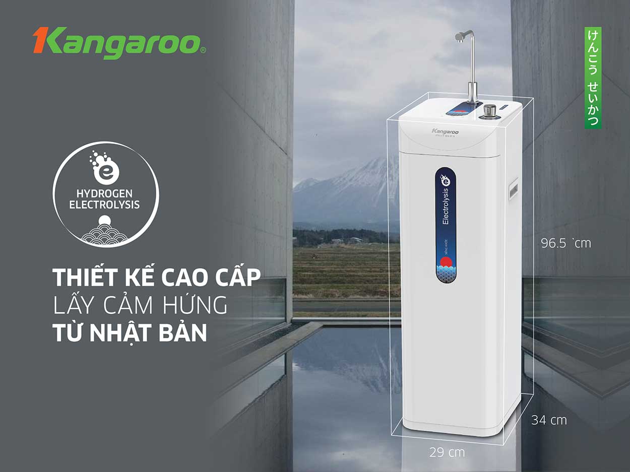 Kangaroo Hydrogen Ion Kiềm KG10A8ES: Nguồn sống tinh khiết, sức khỏe thăng hoa trong không gian tinh tế, trải nghiệm tiện lợi vượt trội với công nghệ làm nóng lạnh hiện đại