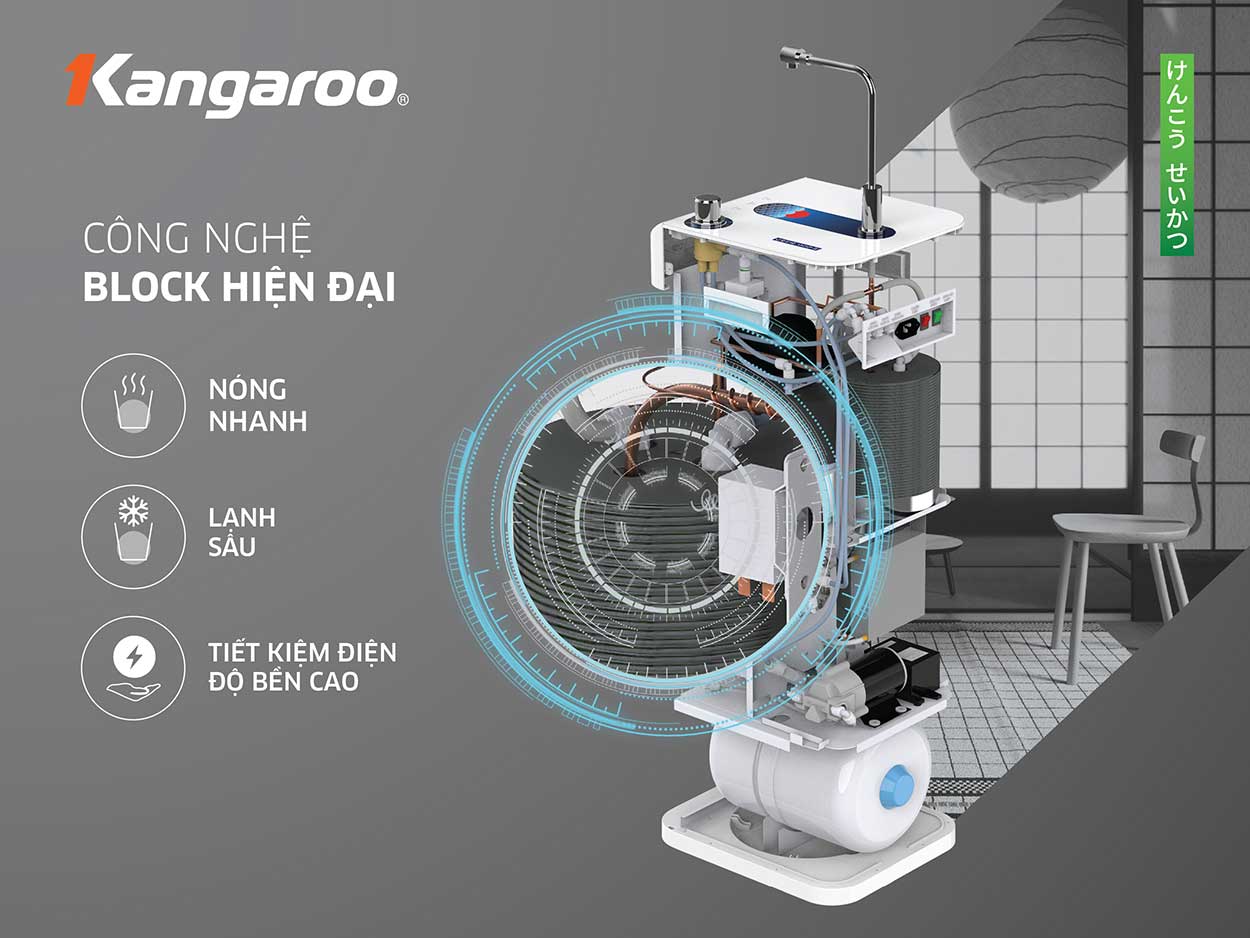 Kangaroo Hydrogen Ion Kiềm KG10A8ES: Nguồn sống tinh khiết, sức khỏe thăng hoa trong không gian tinh tế, trải nghiệm tiện lợi vượt trội với công nghệ làm nóng lạnh hiện đại