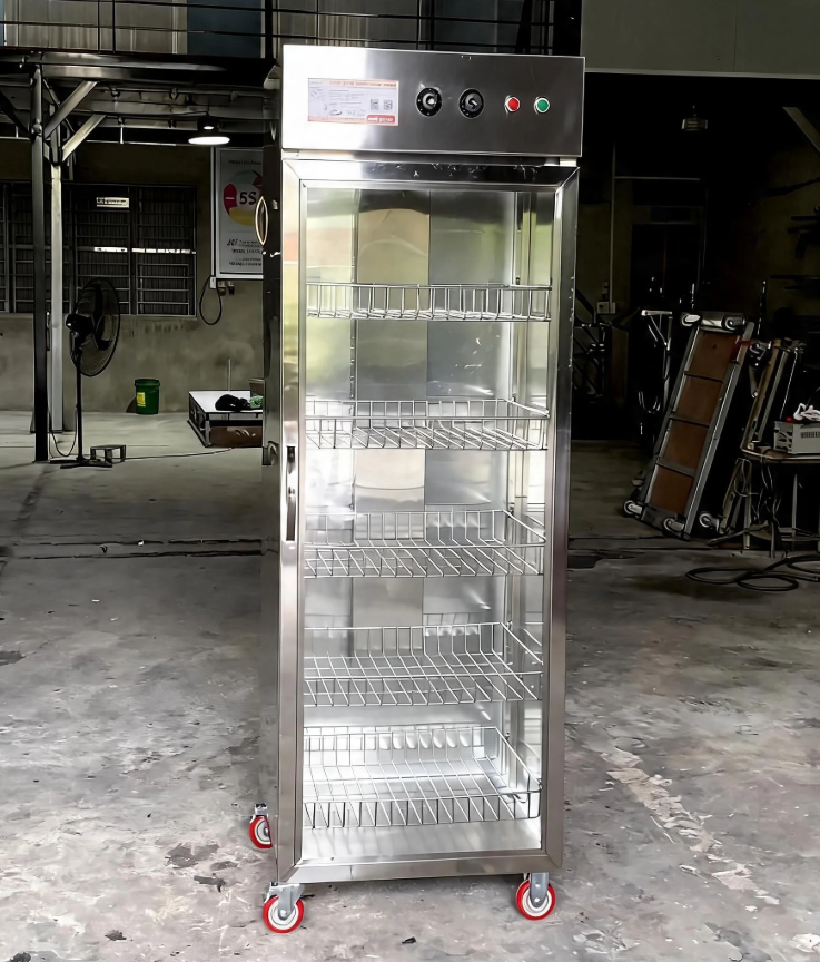 Tủ sấy bát đĩa đơn Chefo 5 tầng gia công inox trực tiếp tại xưởng sản xuất thiết bị bếp công nghiệp