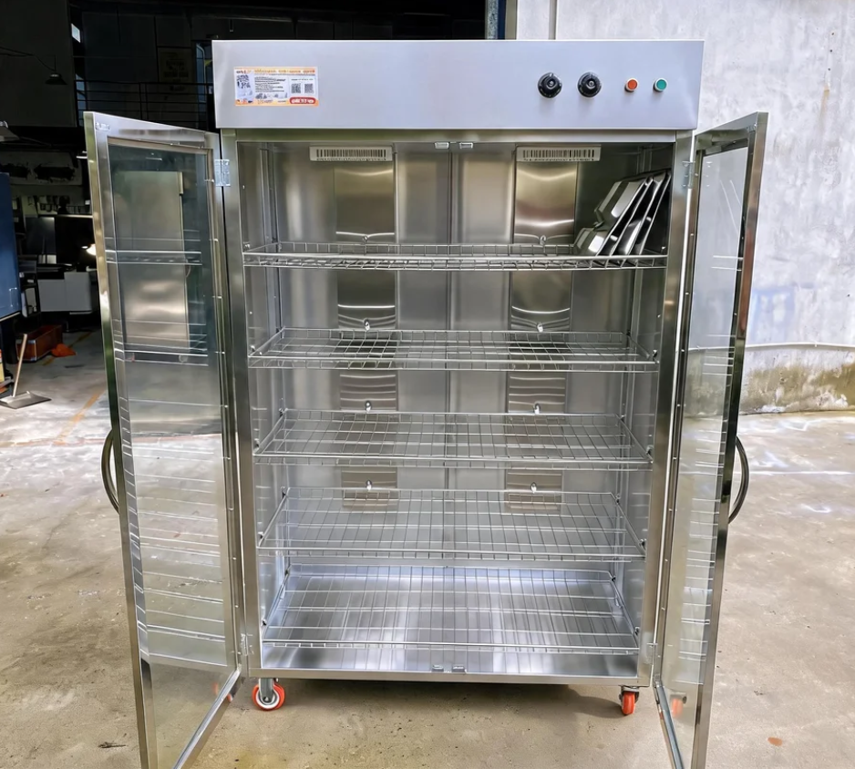 alt="Tủ sấy bát đĩa đôi Chefo 5 tầng, kích thước 122x65x193cm, gia công inox cao cấp"