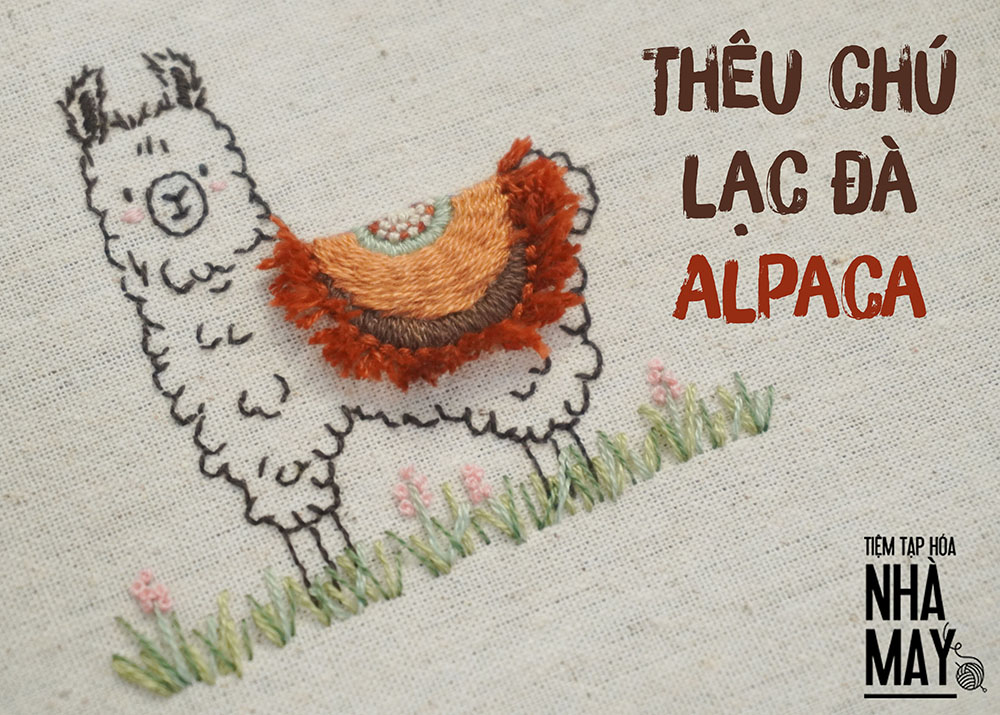 Thêu nhanh một chú lạc đà Alpaca (có mẫu in)
