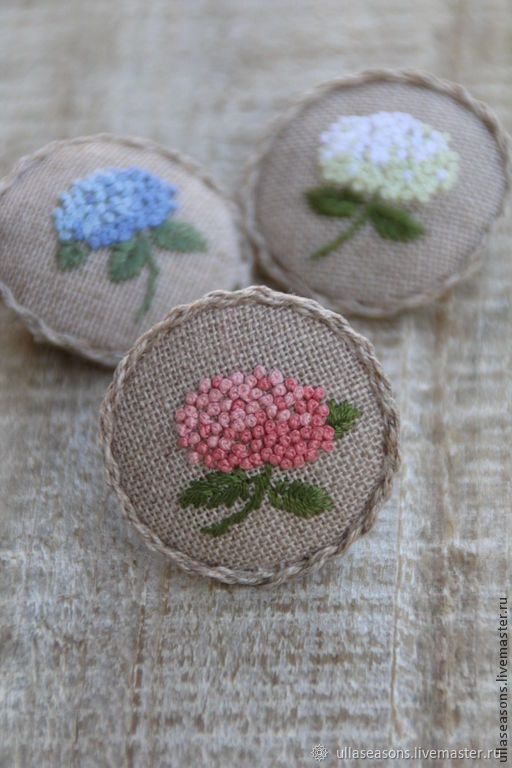 Thêu cẩm tú cầu bằng mũi thêu sa hạt (French knot stitch)