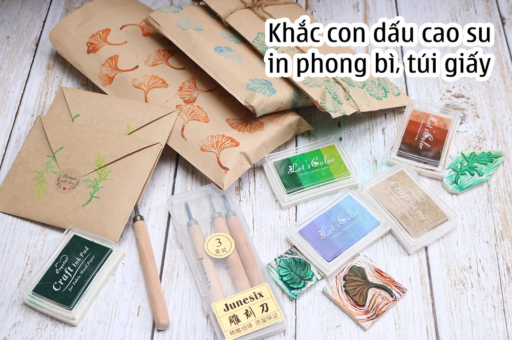 Hướng dẫn khắc con dấu cao su in phong bì, túi giấy