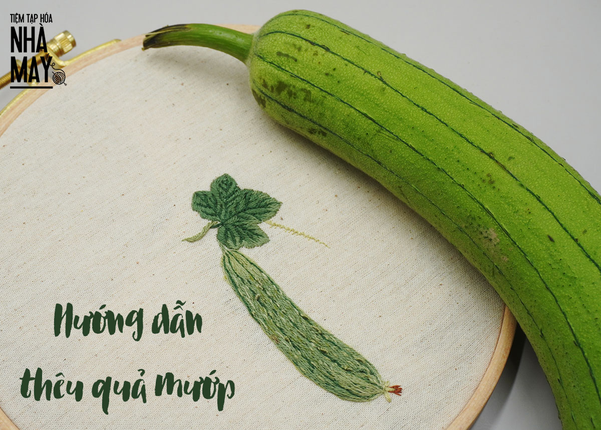 Hướng dẫn thêu quả mướp (có mẫu in)