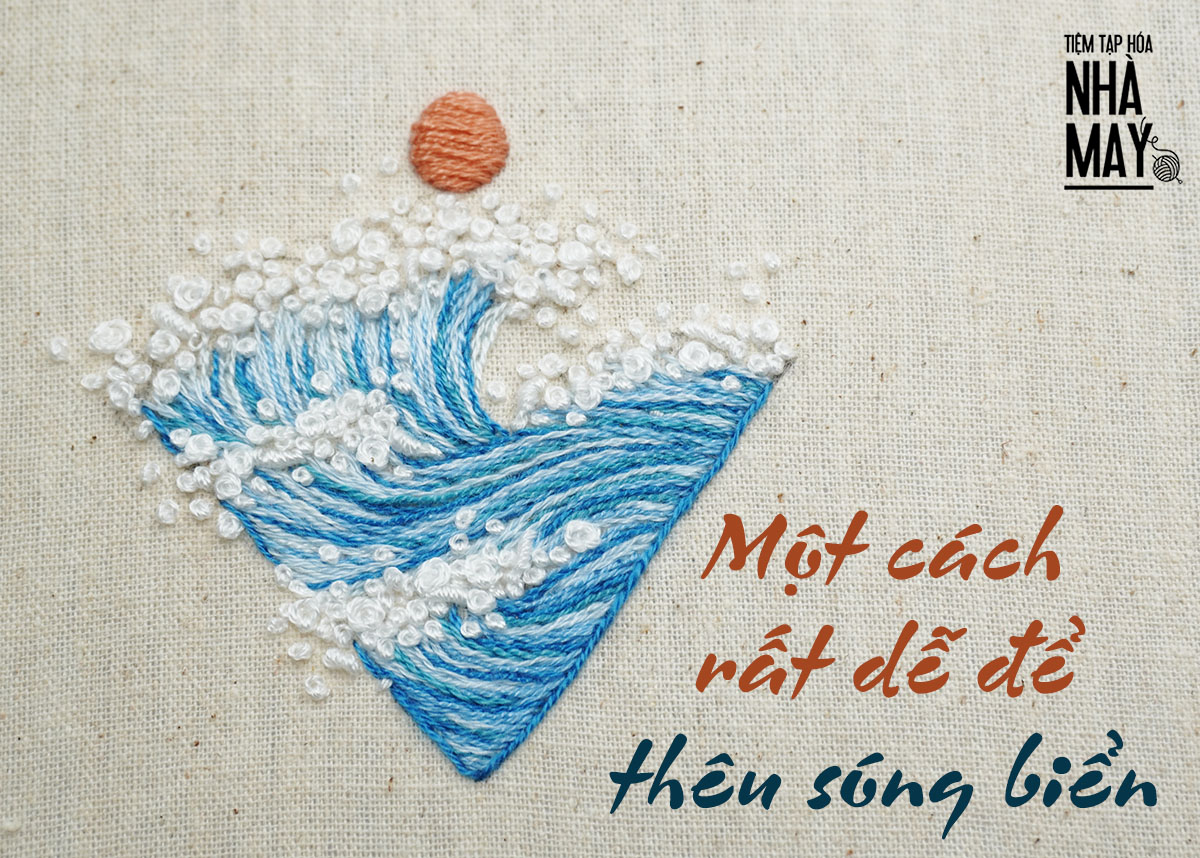 Một cách rất dễ để thêu sóng biển (có mẫu in)
