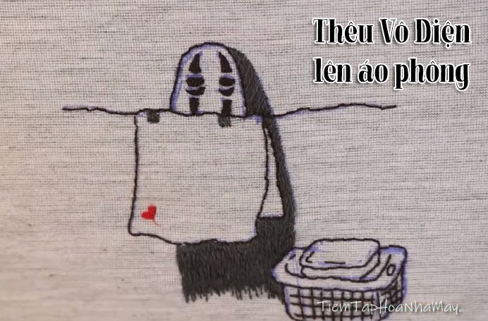 Thêu áo phông hình Vô Diện