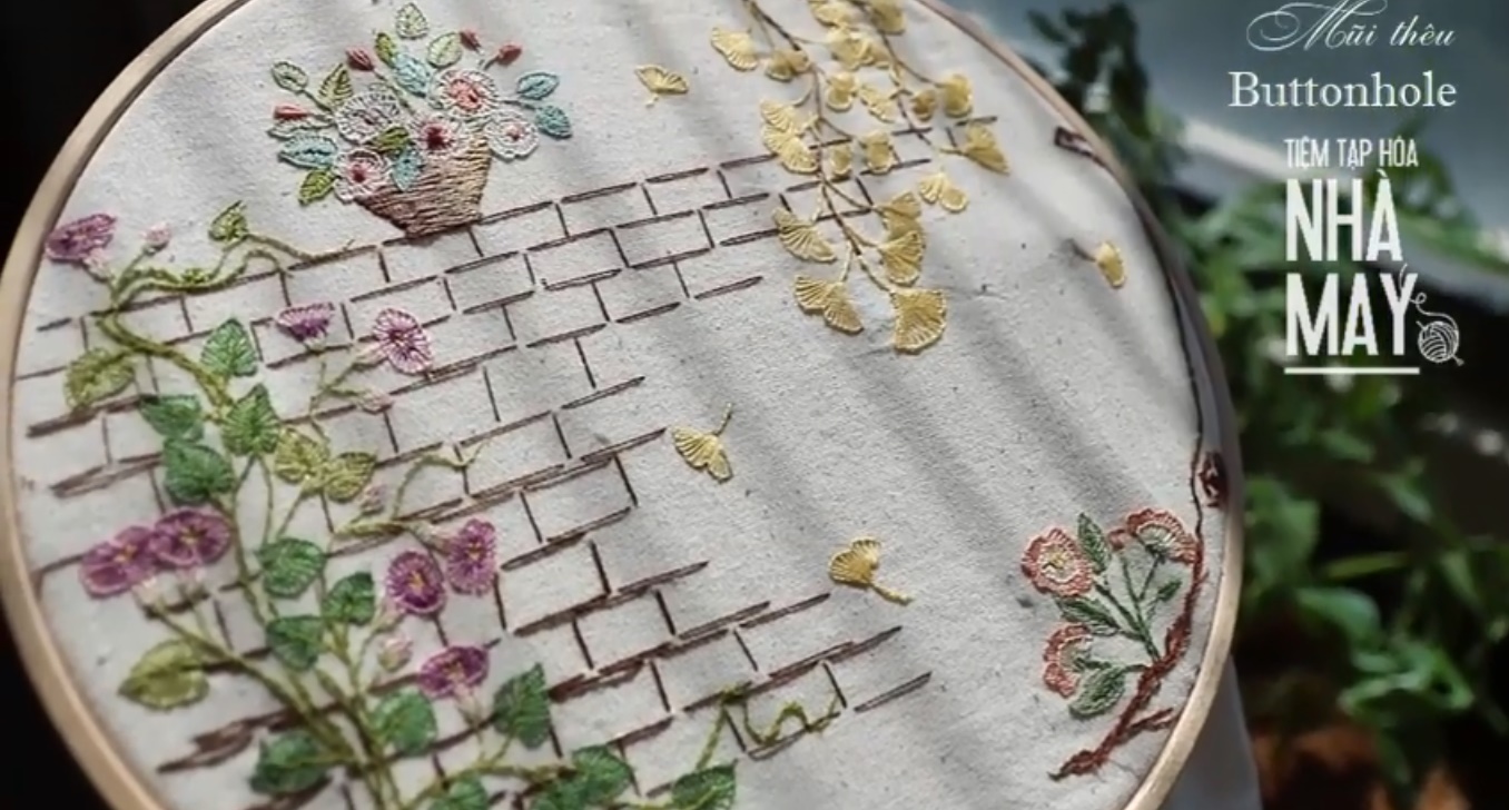 Hướng dẫn thêu chi tiết và ứng dụng của mũi thêu buttonhole stitch 