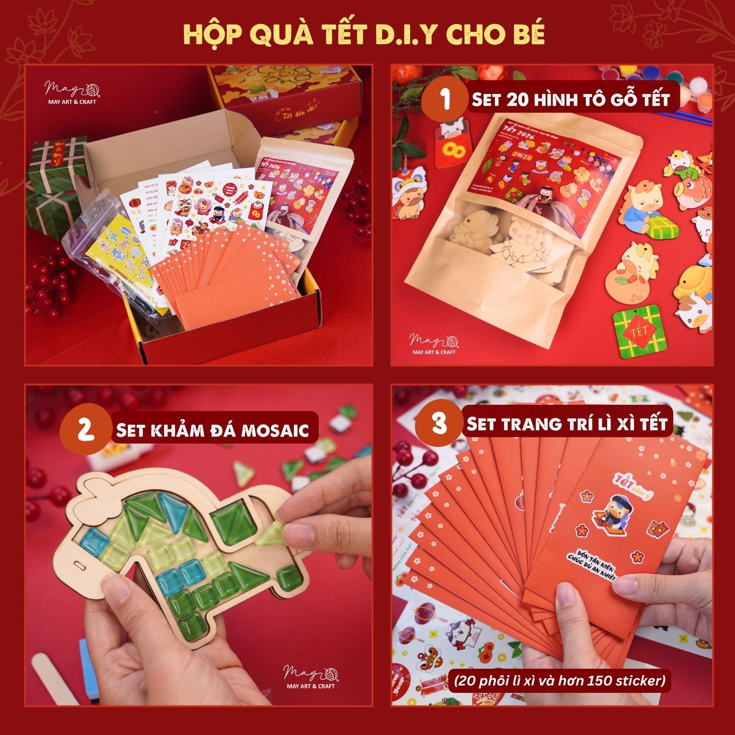 Set quà tết đồ chơi thủ công DIY cho bé 2026