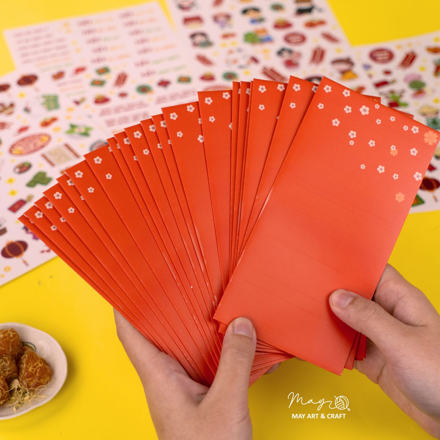 Set trang trí lì xì Tết (20 phôi lì xì + hơn 150 hình sticker)