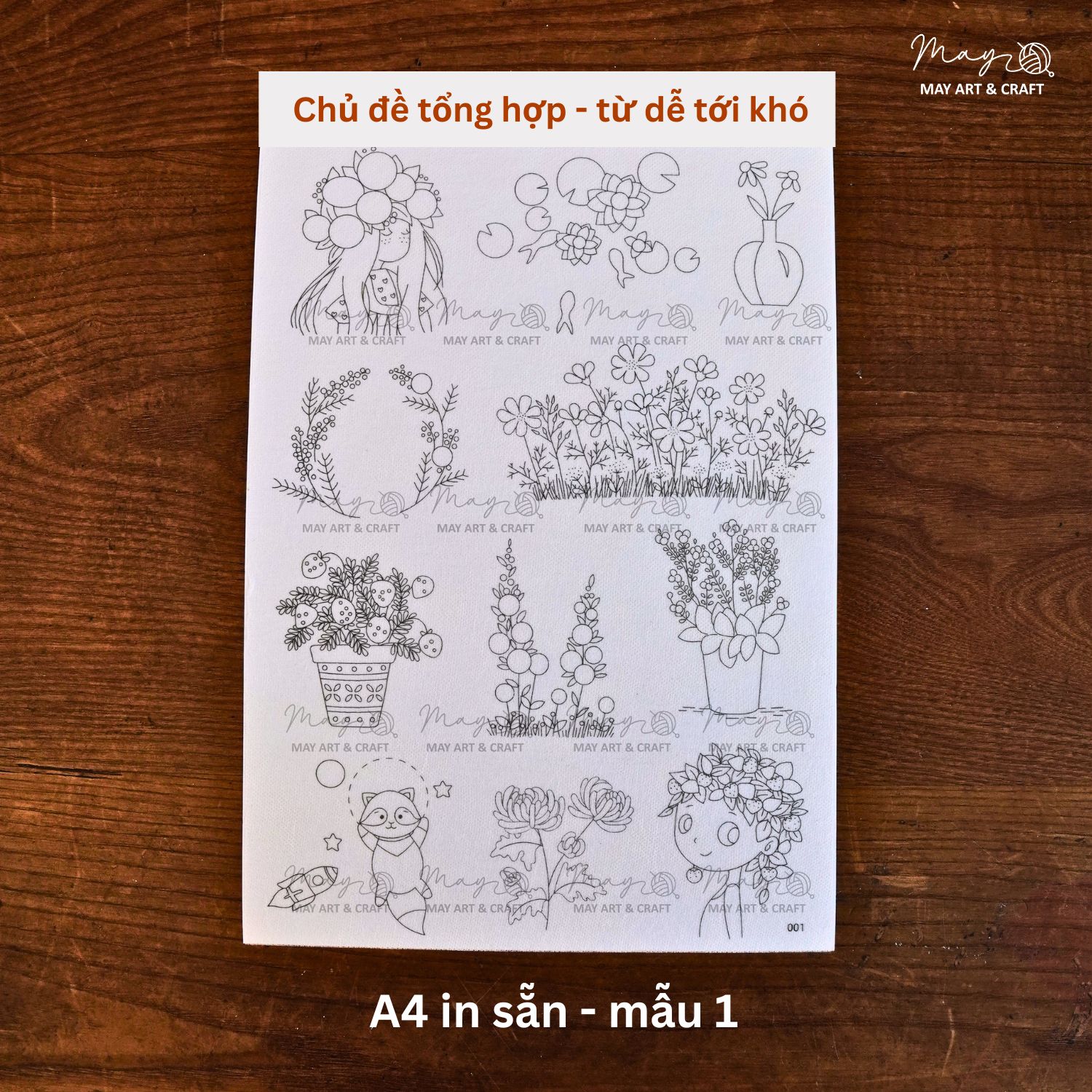 Mếch tan dính in sẵn mẫu thêu tiện lợi