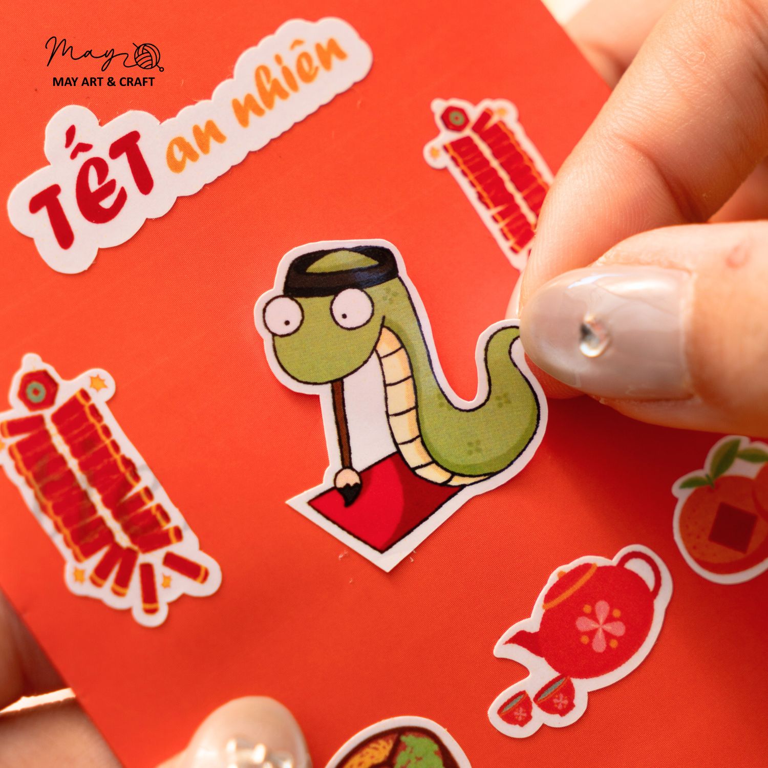 Set trang trí lì xì Tết (20 phôi lì xì + hơn 150 hình sticker)