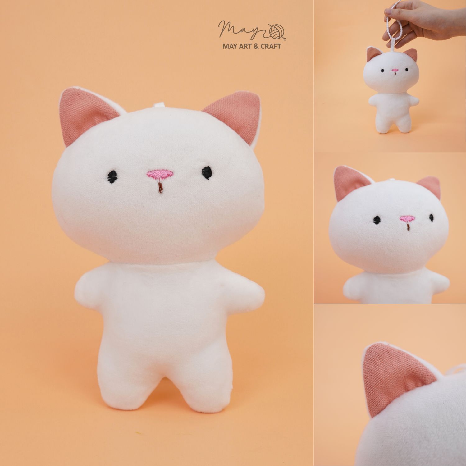 Phôi thú bông mini kèm móc silicon (Không kèm trang phục)