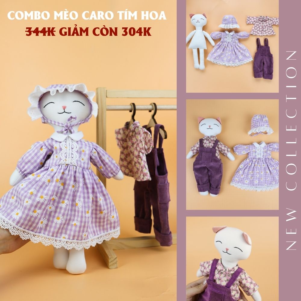 Combo mèo caro tím hoa