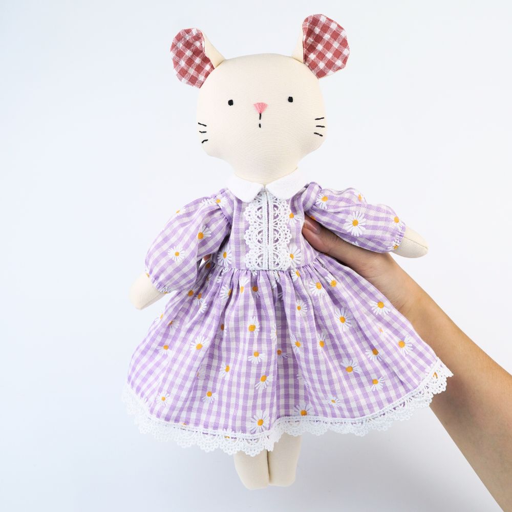 Váy xòe cổ sen phối ren cho thú bông (nhiều màu sắc hoạ tiết)