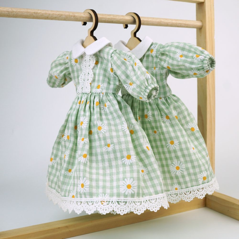 Váy xòe cổ sen phối ren cho thú bông (nhiều màu sắc hoạ tiết)