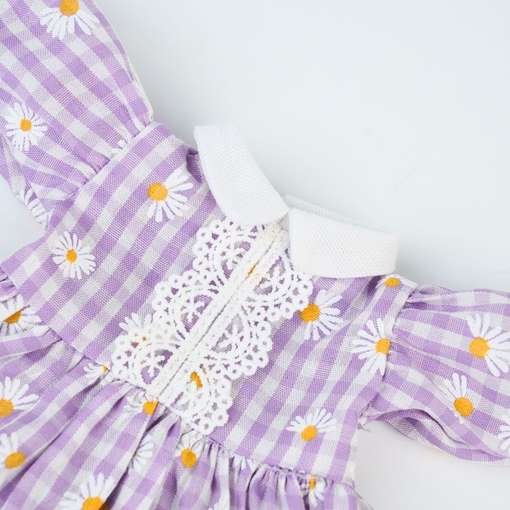 Váy xòe cổ sen phối ren cho thú bông (nhiều màu sắc hoạ tiết)